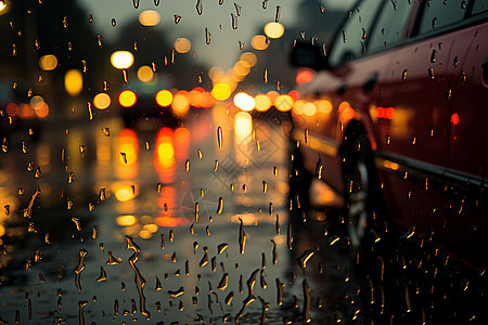细雨中的车水马龙图片