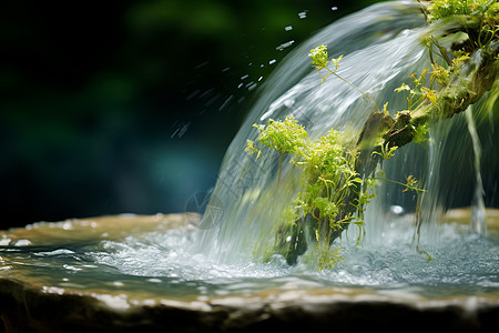 水中的艺术喷泉与水花图片