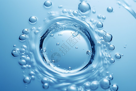 水泡中的蓝色泡泡背景图片