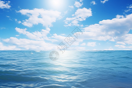 海里游泳天空与海洋的辉映背景