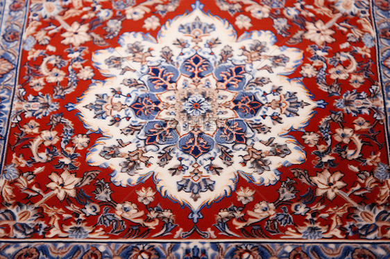 红白相间的波斯地毯图片