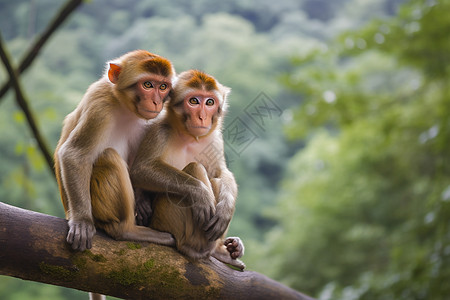 夏季森林中的猕猴图片