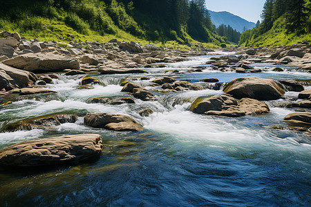 自然之美的山间溪流景观图片