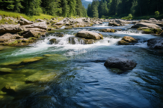 蓝天碧水山川壮丽的美丽景观图片