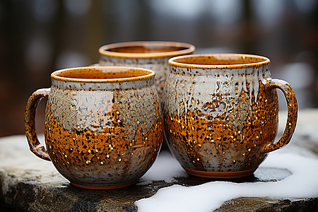 手工质感陶瓷杯图片