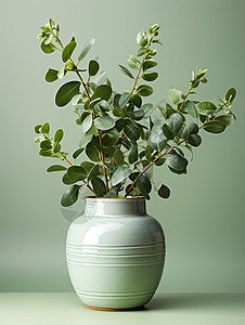 花瓶中的植物图片