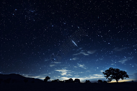 夜晚的星空仙境图片