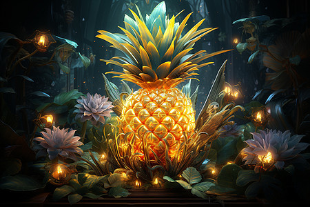 梦幻的菠萝背景图片