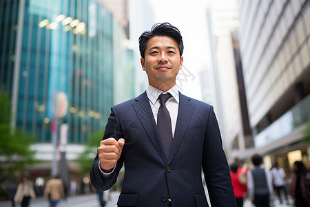 商务人士在城市街道图片