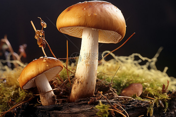 一朵蘑菇竖立图片