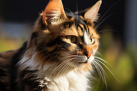 一只长须猫背景图片