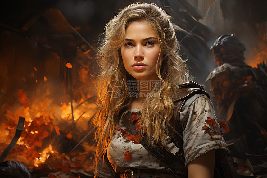 勇敢女战士插画图片下载-正版图片600709327-摄图网