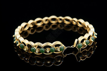 黄金珠宝手链背景图片