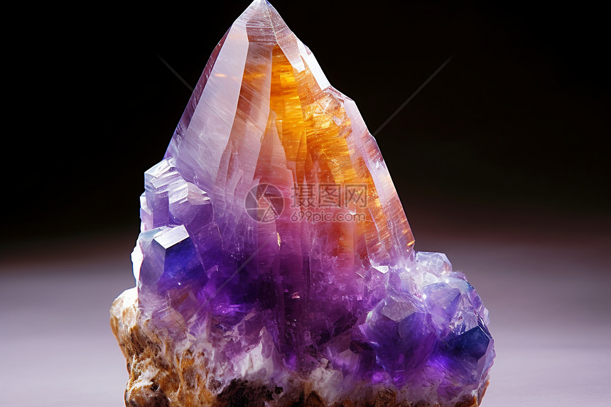紫黄色水晶宝石图片