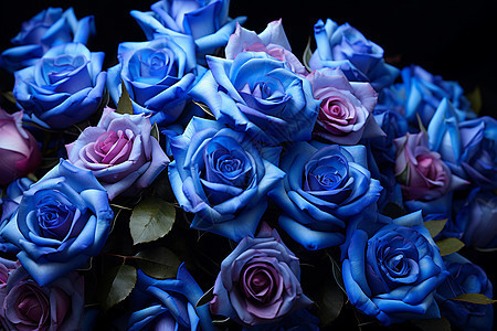 一束蓝玫瑰图片