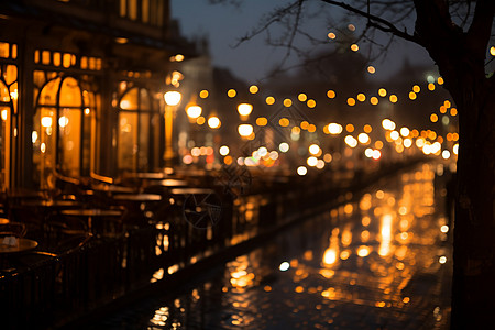 夜晚昏暗的街道背景图片