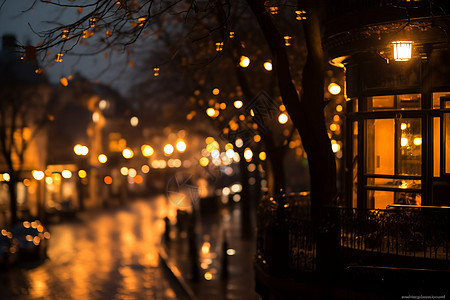 夜幕下的城市街道图片