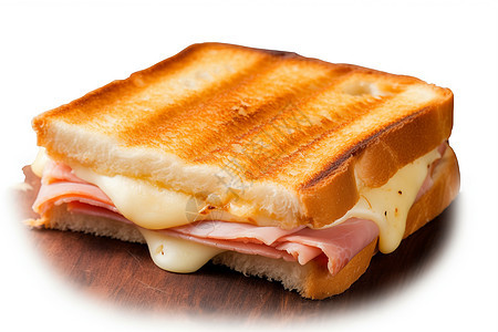 香脆酥皮的火腿奶酪三明治图片