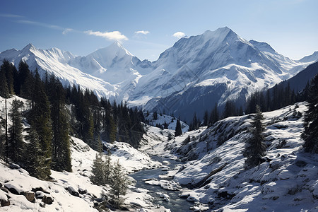 冰雪山脉图片