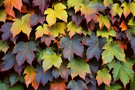 秋色阑珊的叶子墙壁图片
