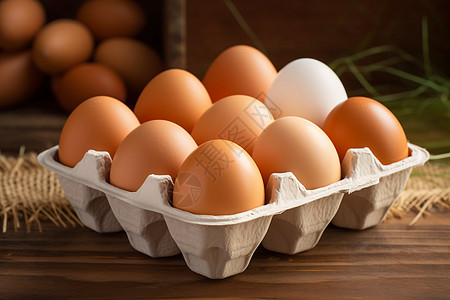农场中健康的鸡蛋图片