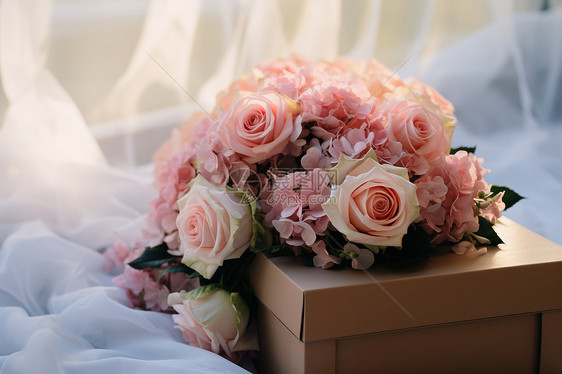 仪式感的粉红玫瑰礼盒图片