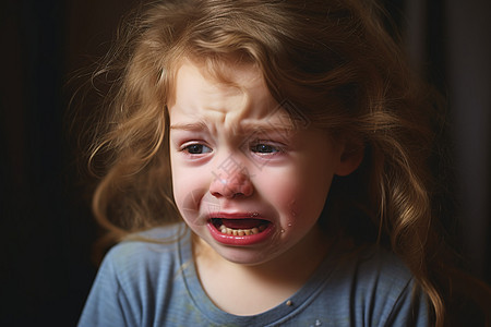 束手无策哭泣的小女孩图片