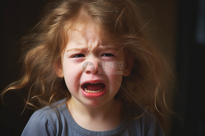 哭泣的小女孩图片