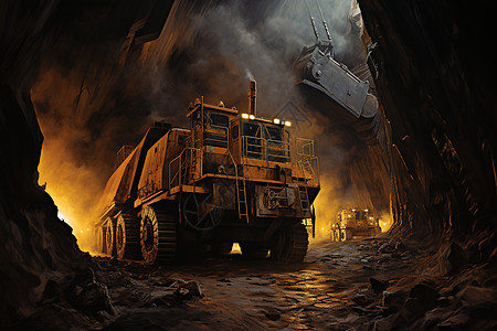 矿区中的巨型卡车图片