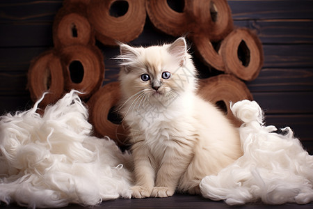 可爱的绒毛猫咪图片