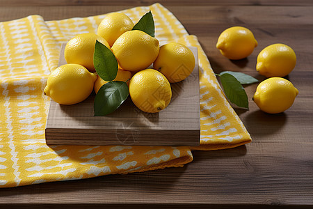 餐桌上的柠檬果实图片