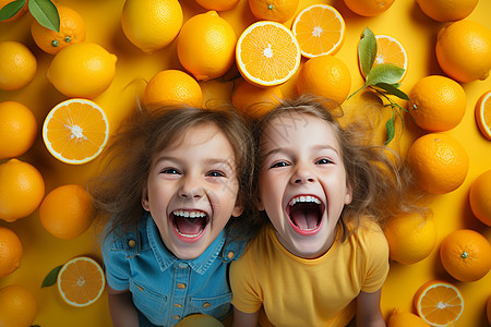 柠檬里欢乐的孩子图片