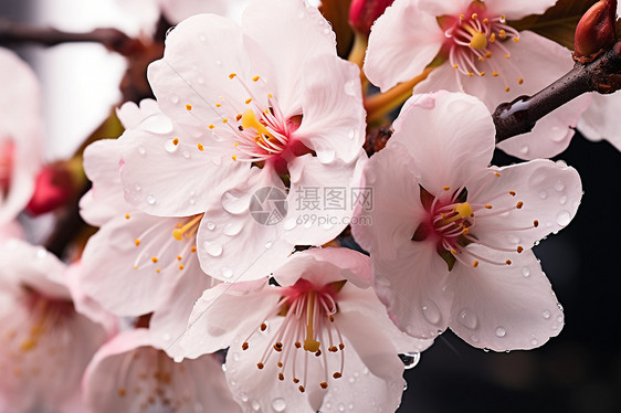 雨后枝头的小花图片