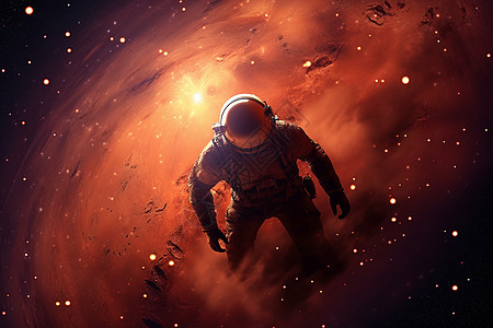 宇航员漫步星河背景图片