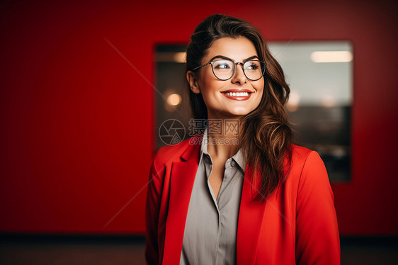 戴着眼镜的职业女性图片