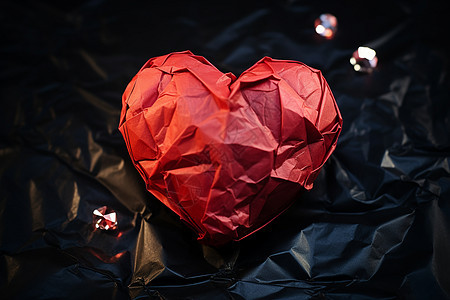 手工创意的浪漫心形折纸背景图片