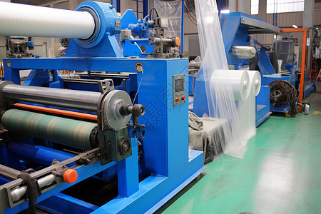 大型工厂中的塑料生产机器图片