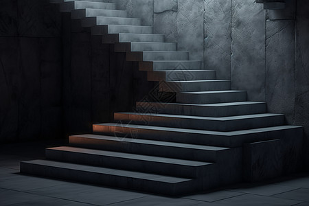 昏暗的地下室台阶图片