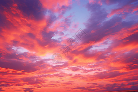 天空中的夕阳云彩图片