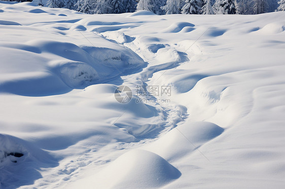 山坡上的冰雪图片