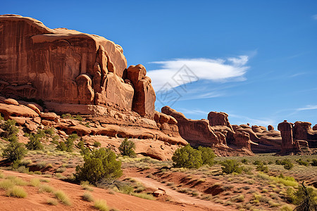 沙漠中的巨大岩石图片