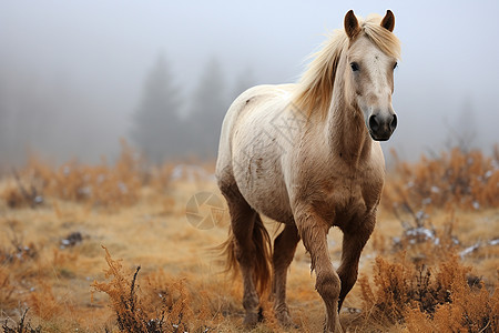 户外草地上的马儿背景图片