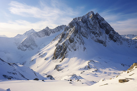 雄伟的雪山山脉图片