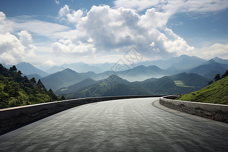 山脉中的交通道路背景图片