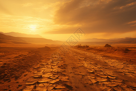 科技公路沙漠上的小路背景