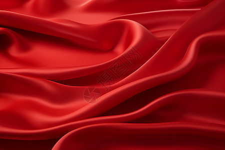 红色面料红丝绸的闪亮光泽背景