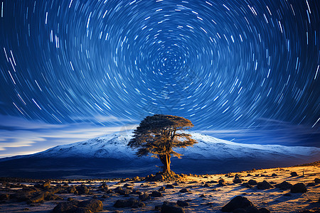 璀璨星空下宇宙之树图片
