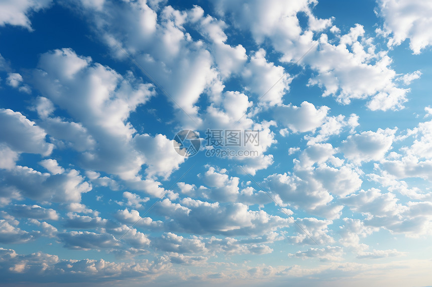 一朵朵白云在天空中图片