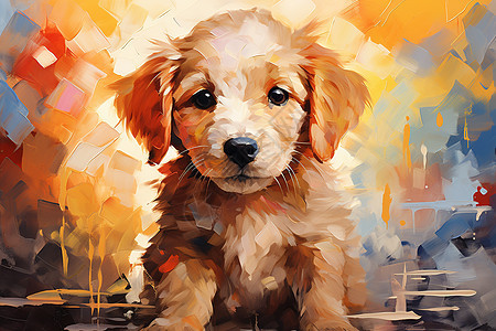 绘画的宠物小狗图片
