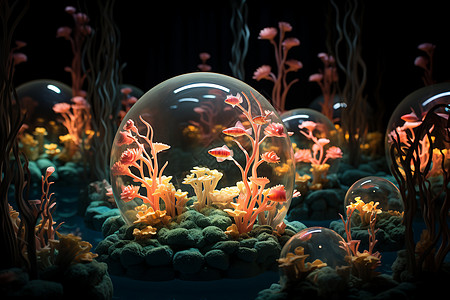玻璃球诱奇幻水下生物图片